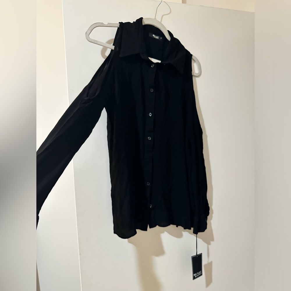 Michael Lauren Cold Shoulder Button Down